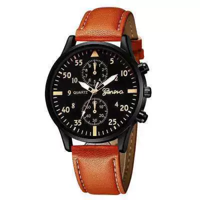 Alloy Round Dial Men's Quartz Watch With Imitation Leather Strap And Stainless Steel Clasp Luminous Leisure Style - Image 3