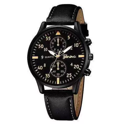Alloy Round Dial Men's Quartz Watch With Imitation Leather Strap And Stainless Steel Clasp Luminous Leisure Style - Image 5
