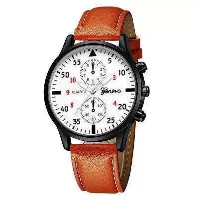 Alloy Round Dial Men's Quartz Watch With Imitation Leather Strap And Stainless Steel Clasp Luminous Leisure Style - Image 7
