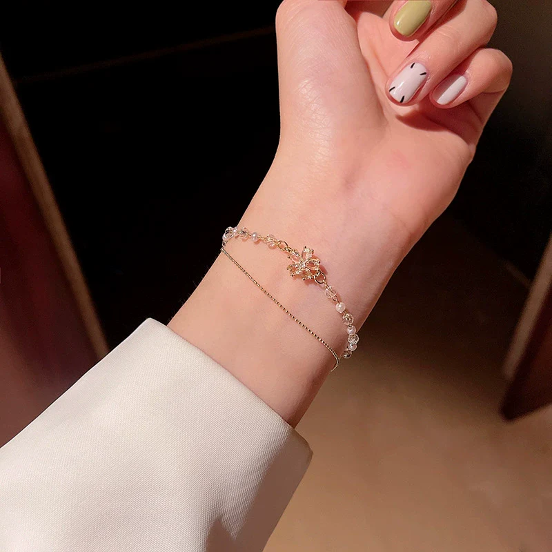 Alloy Silver Electroplated Heart Star Geometric Women's Bracelet With Zircon Pearl - Image 15