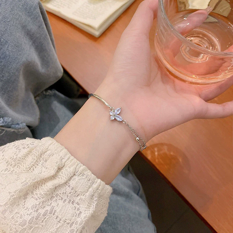 Alloy Silver Electroplated Heart Star Geometric Women's Bracelet With Zircon Pearl - Image 24