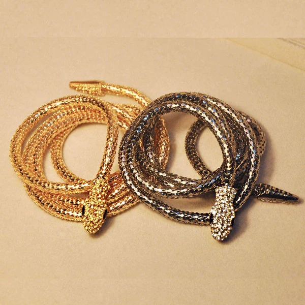 Alloy Snake Bone Chain Jewelry With Rhinestone Pendant And Diamond Design For Men Featuring Animal And Zodiac Patterns Hiphop Style - Image 2