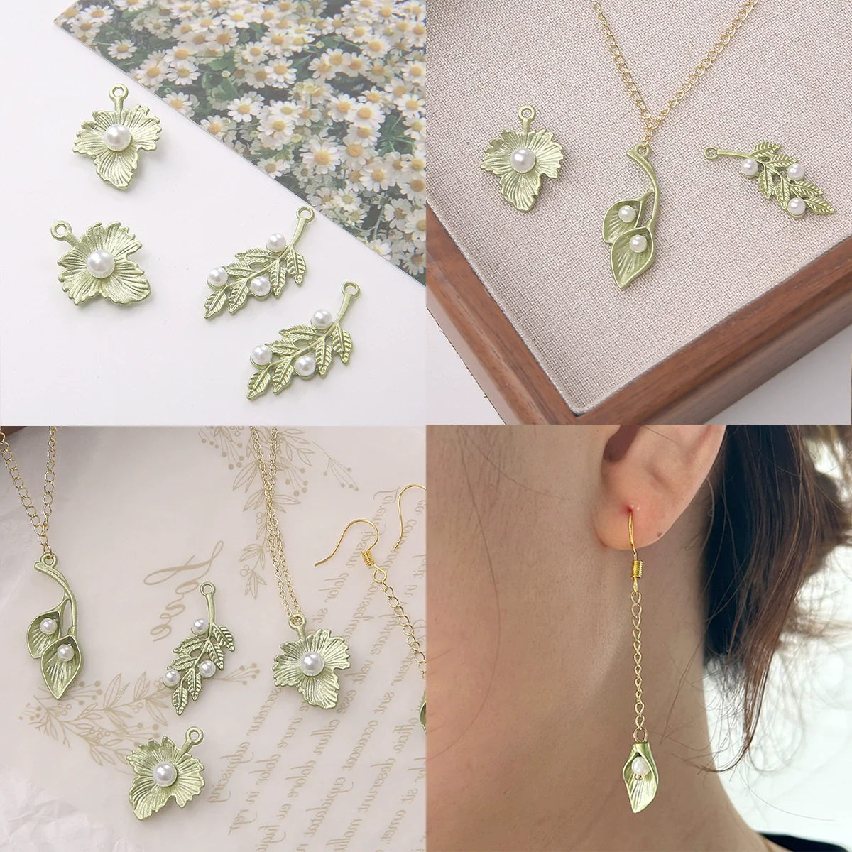 Alloy Spray Paint Leaf Series Jewelry Accessories For Diy Handmade Necklaces Bracelets Earrings - Image 2