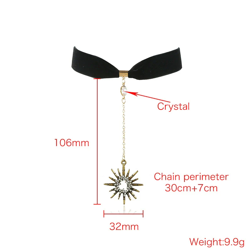 Alloy Star Necklace With Animals Zodiac Pattern Electroplated And Box Chain Velvet Flannel Material - Image 4