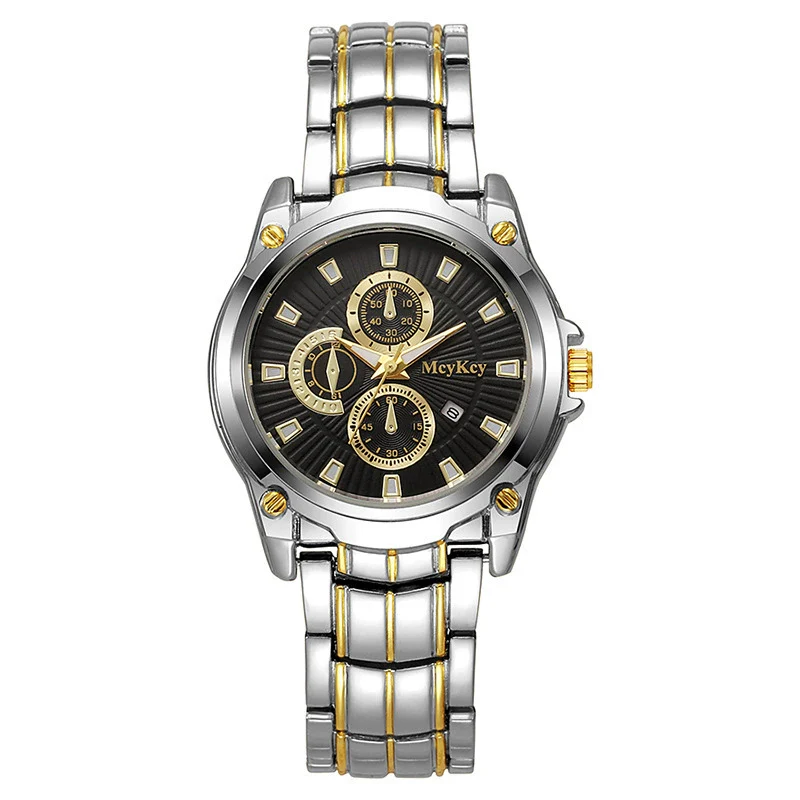 Alloy Steel Band Quartz Watch Business Style Round Dial Waterproof - Image 11