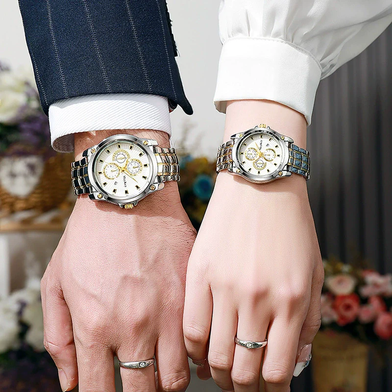 Alloy Steel Band Quartz Watch Business Style Round Dial Waterproof - Image 4