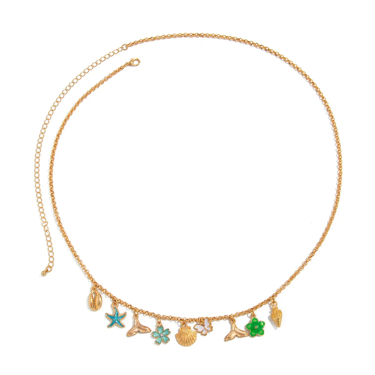 Alloy Waist Chain Bohemian Style Oil Drop Small Flower Starfish Scallop Shell Fish Tail - Image 5