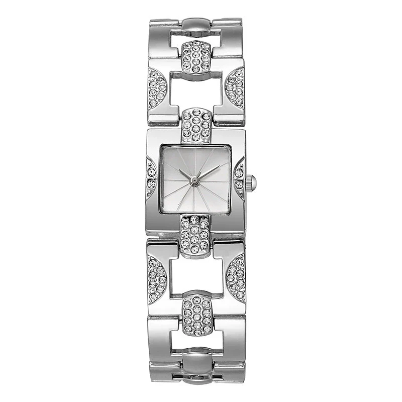 Alloy Women's Bracelet Watch Retro Style Square Strip Nailed Diamond Steel Band - Image 7