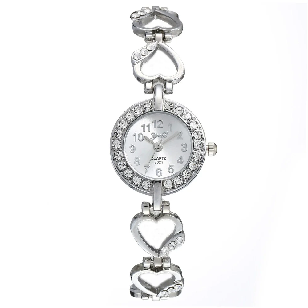 Alloy Women's Fashion Trend Bracelet Set And Diamond Quartz Watch With Round Dial - Image 9