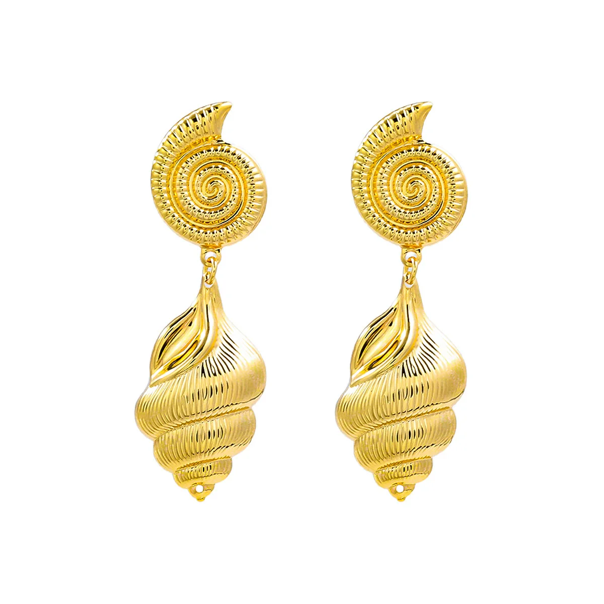 Alloy Women's Multilayer Conch Earrings With Geometric Animal And Zodiac Patterns And Electroplating Process - Image 5
