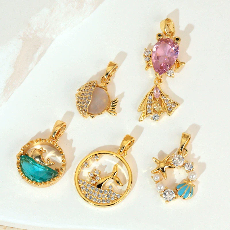 Animal Style Copper Electroplated Sea Life Pendant Necklace Bracelet Earrings Accessories - Image 4