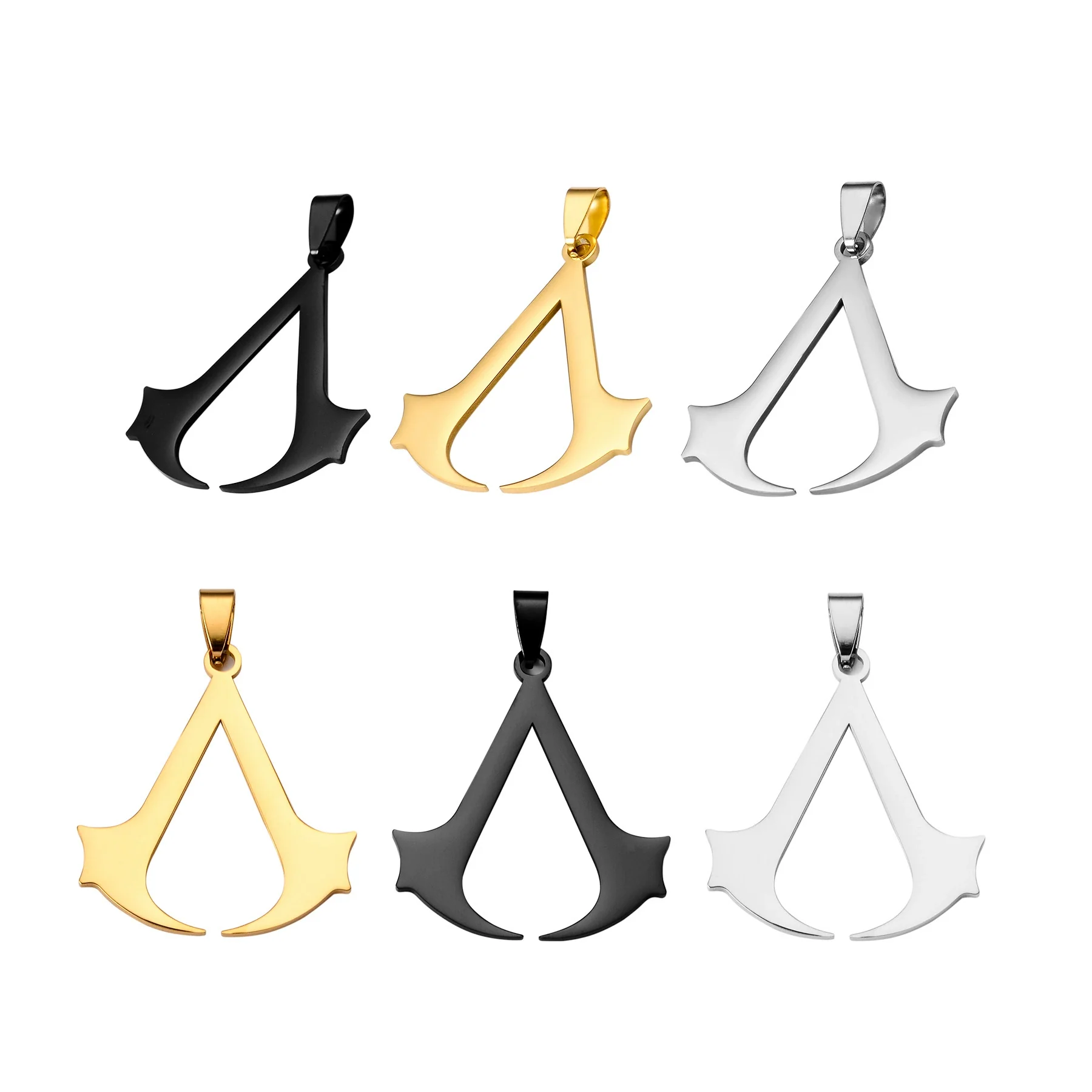 Anime Assassin's Creed Stainless Steel Sickle Military Pendant With Sweater Chain Electroplated - Image 4