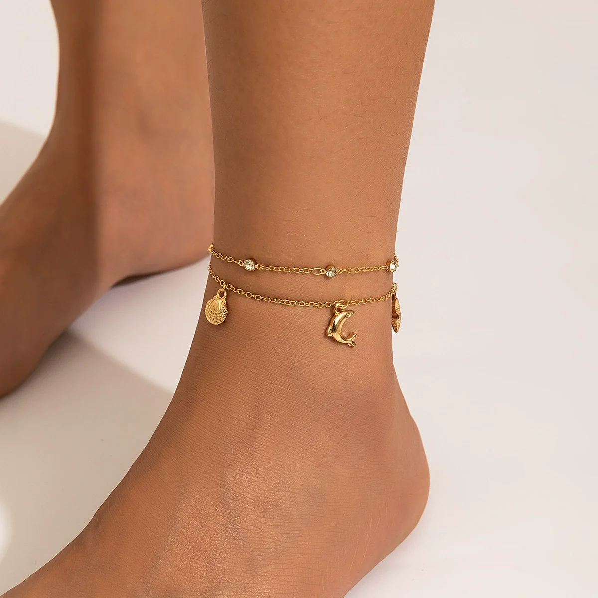 Anklet Alloy Imitation Pearl Star Butterfly Dolphin Animal Zodiac Design For Women - Image 3