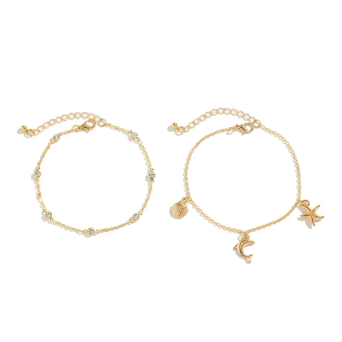 Anklet Alloy Imitation Pearl Star Butterfly Dolphin Animal Zodiac Design For Women - Image 4
