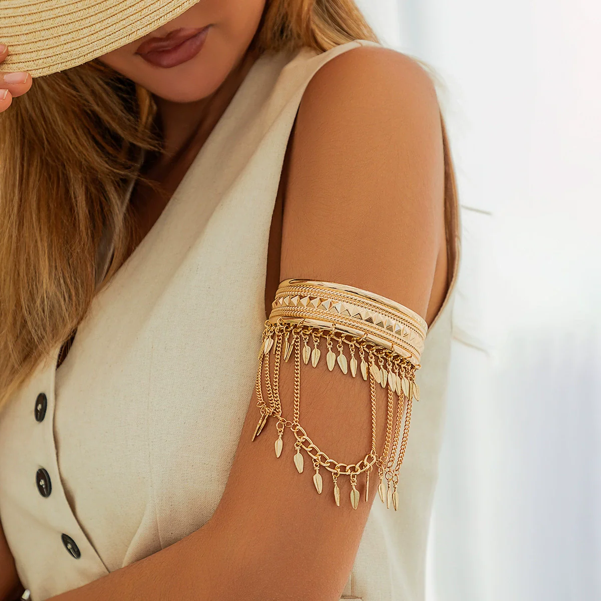 Arm Chain Jewelry Metal Iron Aluminum Chain Alloy Tassel Retro Western Cowboy Style Electroplating - Image 6