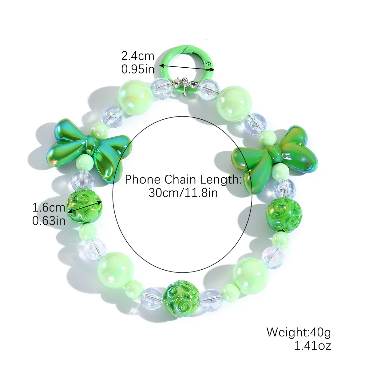 Bag Hanging Ornaments Plastic Resin Beaded Mixed Mobile Phone Chain With Love Water Drops Bell Pattern And Electroplating Treatment - Image 9