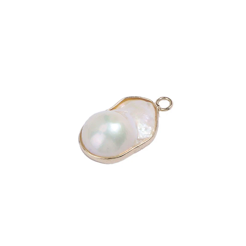 Baroque Fishtail Gilt Copper Goldplated Natural Freshwater Pearl Pendant Earrings Accessories - Image 5