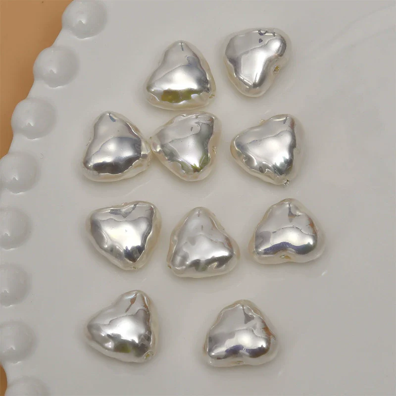 Baroque Style Love Heart Plastic Resin Imitation Shell Pearl Handmade Electroplated Ear Jewelry Accessories Material - Image 11
