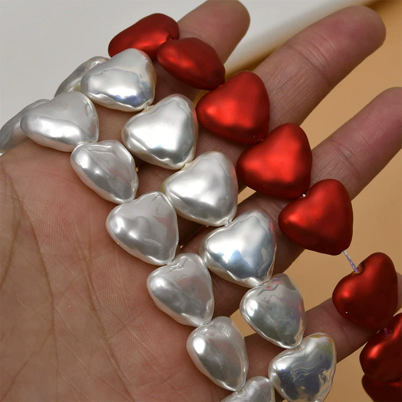 Baroque Style Love Heart Plastic Resin Imitation Shell Pearl Handmade Electroplated Ear Jewelry Accessories Material - Image 2