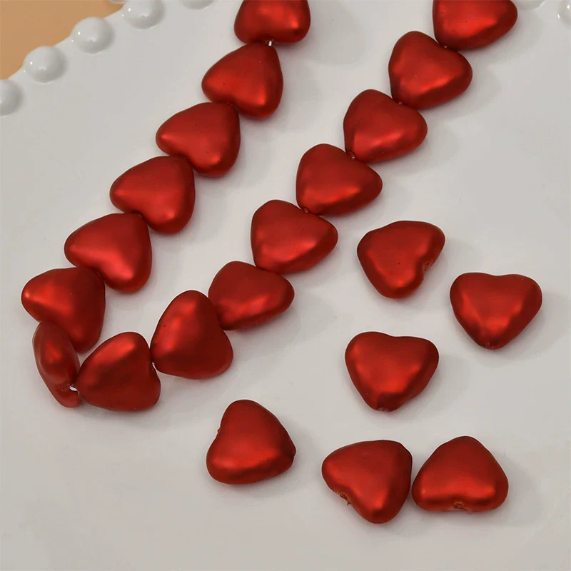 Baroque Style Love Heart Plastic Resin Imitation Shell Pearl Handmade Electroplated Ear Jewelry Accessories Material - Image 3