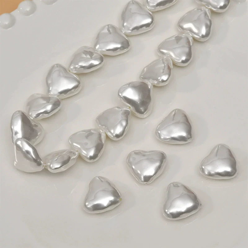 Baroque Style Love Heart Plastic Resin Imitation Shell Pearl Handmade Electroplated Ear Jewelry Accessories Material - Image 4