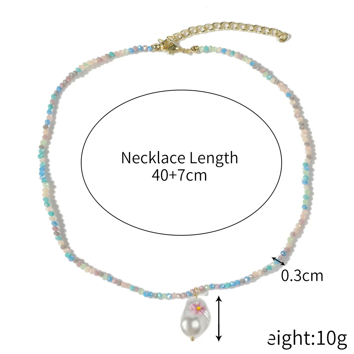 Bead Necklace Artificial Crystal Geometric Simple Light Luxury Electroplating Women's - Image 14