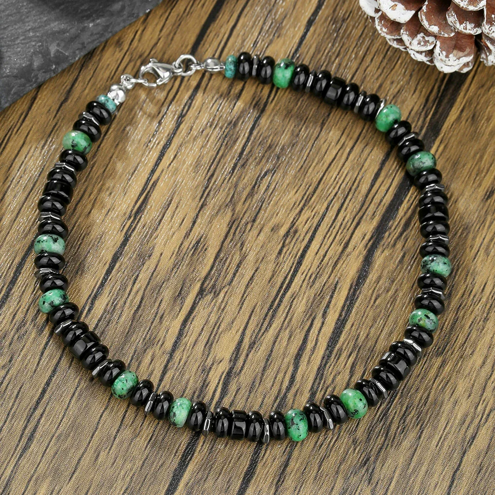 Beaded Anklet Titanium Steel Geometric Pattern Summer Beach Style Women's - Image 3