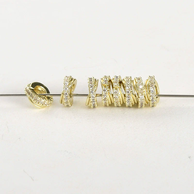 Beaded Bracelet Necklace Accessories Copper 14K Electroplated Crosswoven Beads - Image 2