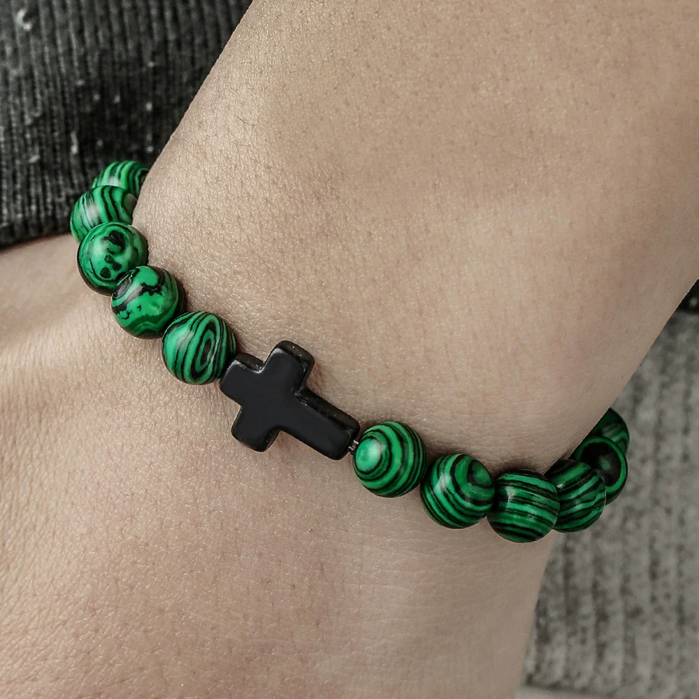 Beaded Bracelet Stone Geometric Manual Unisex Jewelry - Image 4
