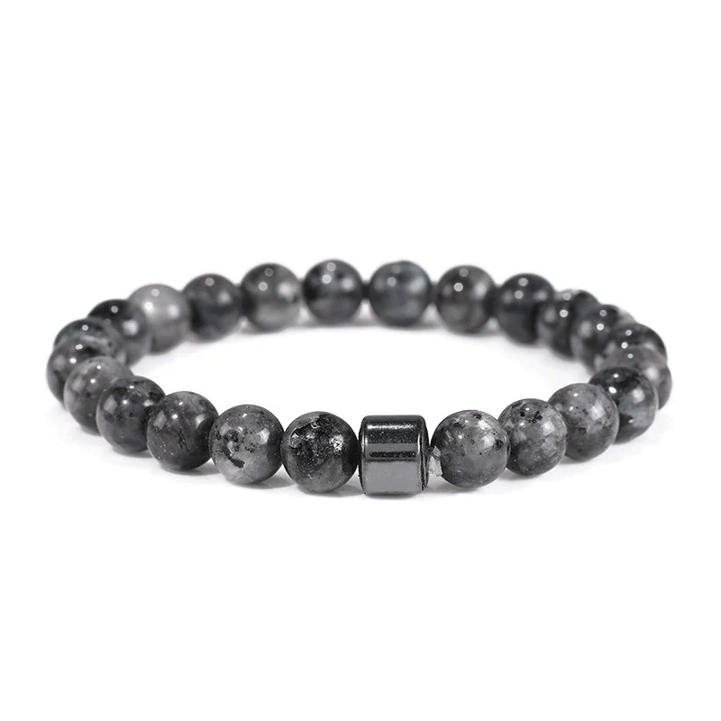 Beaded Bracelet White Pine Stone Black Stone Tiger Eye Stone Volcanic Stone Map Stone Geometric Pattern Manual Design Unisex - Image 10