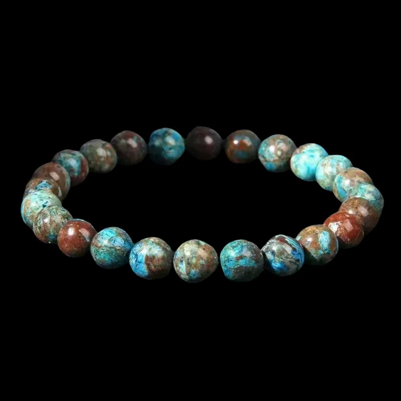 Beaded Couple Bracelet Rhodolite Pink Turquoise Handmade Flower Pattern - Image 6