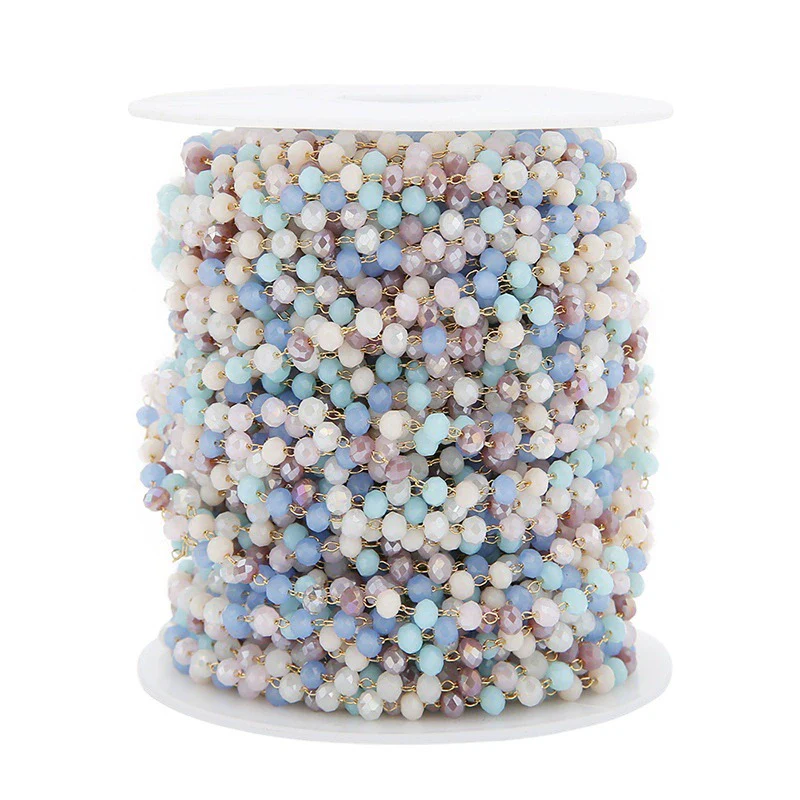 Beaded Crystal Chain Jewelry Accessories Mobile Phone Accessories Stainless Steel 18K Plated Handmade Bracelet Chain - Image 4
