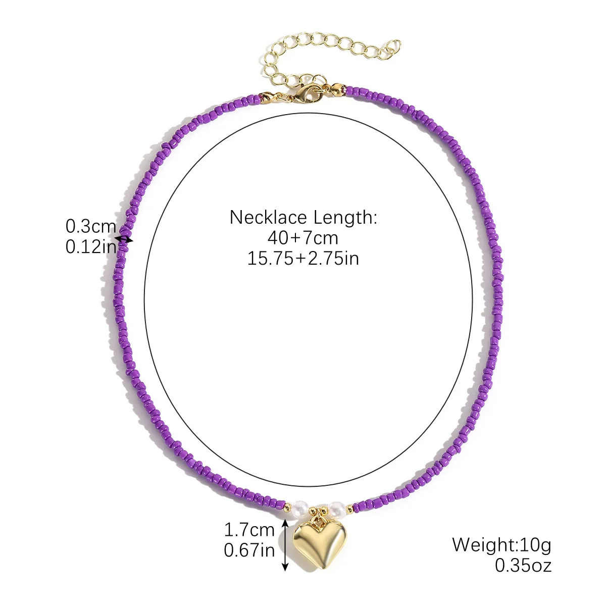 Beaded Necklace Clavicle Chain Imitation Pearl Alloy Heart Flowers Geometric Design Diamond Style For Women - Image 25