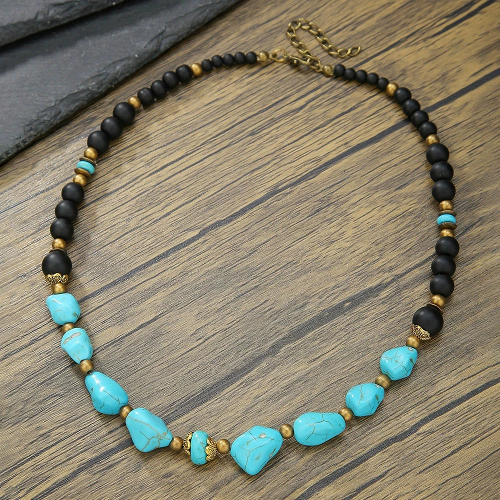 Beaded Necklace Stainless Steel Black Frosted Faceted Black Agate Hiphop Punk Handmade Unisex - Image 14
