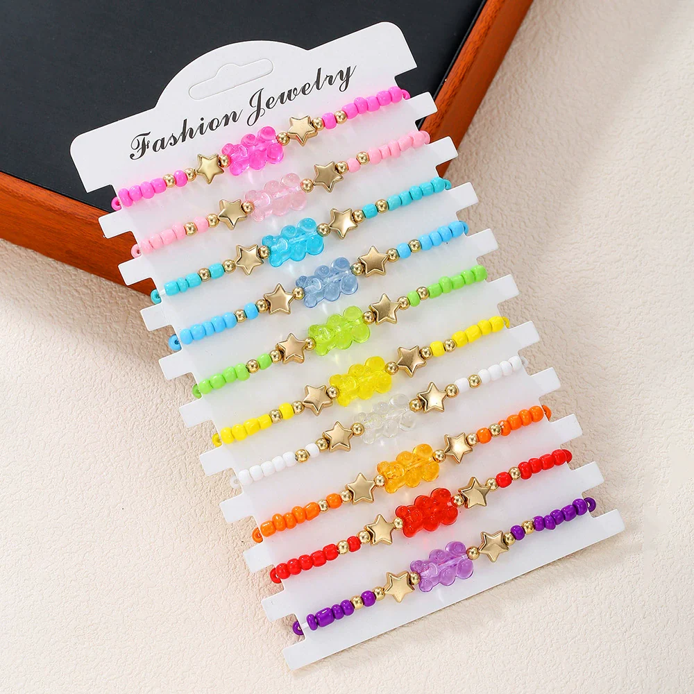Beaded Rainbow Acrylic Animal Handmade Unisex Bracelet - Image 2