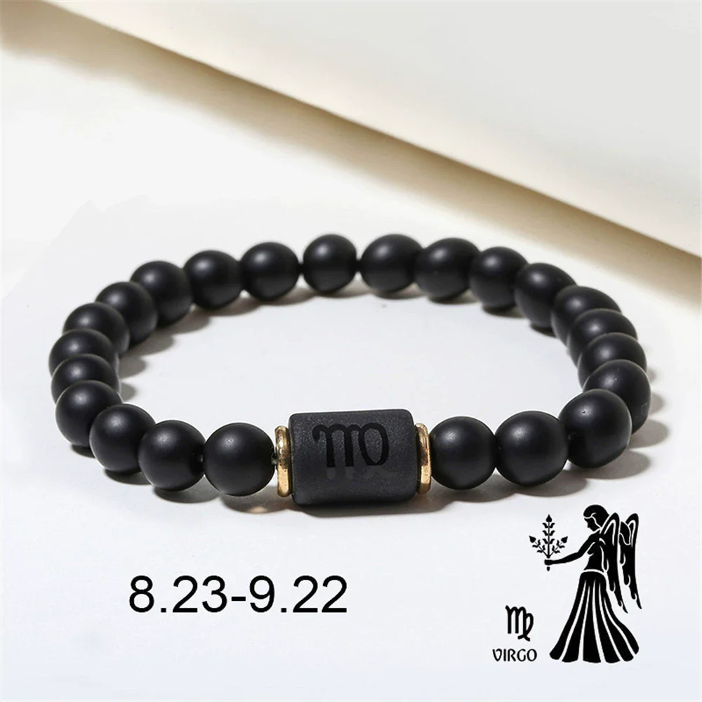 Beads Elastic Bracelet Synthetic Stone Geometric Twelve Constellations Handmade Unisex - Image 13