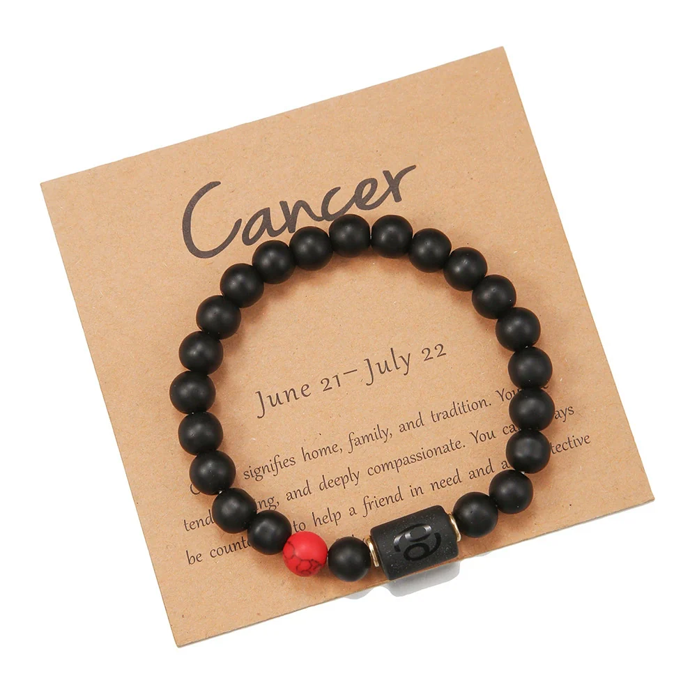 Beads Elastic Bracelet Synthetic Stone Geometric Twelve Constellations Handmade Unisex - Image 21