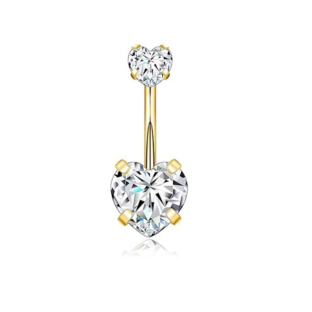 Belly Button Ring Stainless Steel Copper Inlaid Zircon Constellation Electroplating Heart Shaped Water Drop Style For Women - Image 23