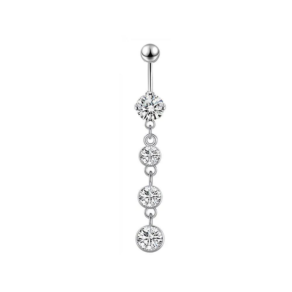 Belly Button Ring Stainless Steel Copper Inlaid Zircon Constellation Electroplating Heart Shaped Water Drop Style For Women - Image 24