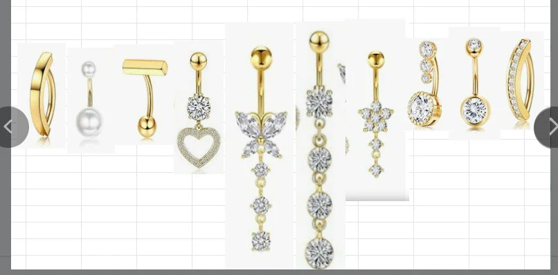 Belly Button Ring Stainless Steel Copper Inlaid Zircon Constellation Electroplating Heart Shaped Water Drop Style For Women - Image 26