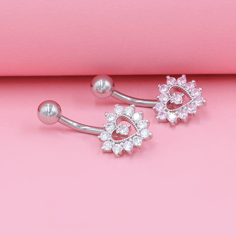 Belly Button Ring Zinc Alloy Heart Shape Human Body Piercing - Image 2