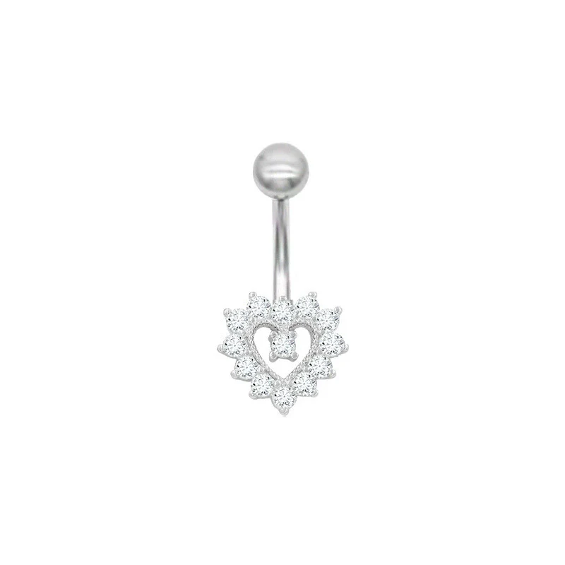 Belly Button Ring Zinc Alloy Heart Shape Human Body Piercing - Image 6