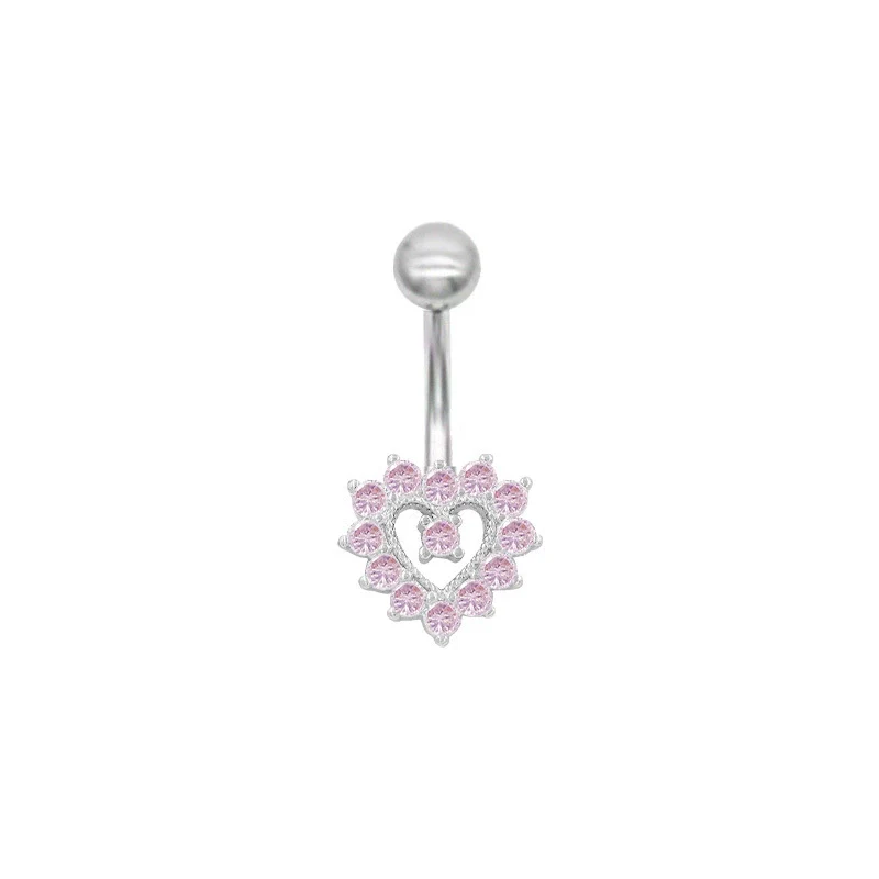 Belly Button Ring Zinc Alloy Heart Shape Human Body Piercing - Image 7