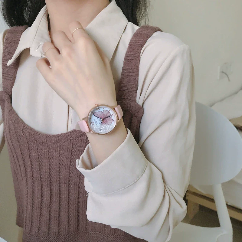 Belt Watch Alloy Case Imitation Leather Strap Round Dial Vintage Artistic Style - Image 3