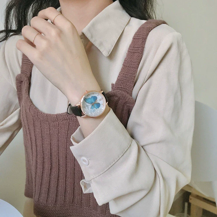 Belt Watch Alloy Case Imitation Leather Strap Round Dial Vintage Artistic Style - Image 6