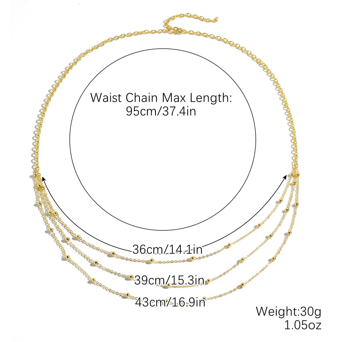 Bikini Navel Waist Chain Metal Multi Layer Pearl All Match Style - Image 16