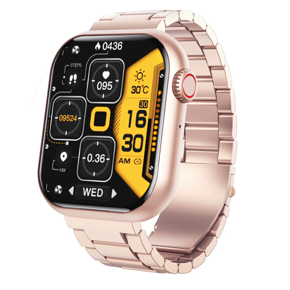 Blood Glucose And Oxygen Monitoring Bracelet With Bluetooth Call Siri Voice Assistant Silicone Wristband Rectangular Dial Sports Strap Style - Image 4