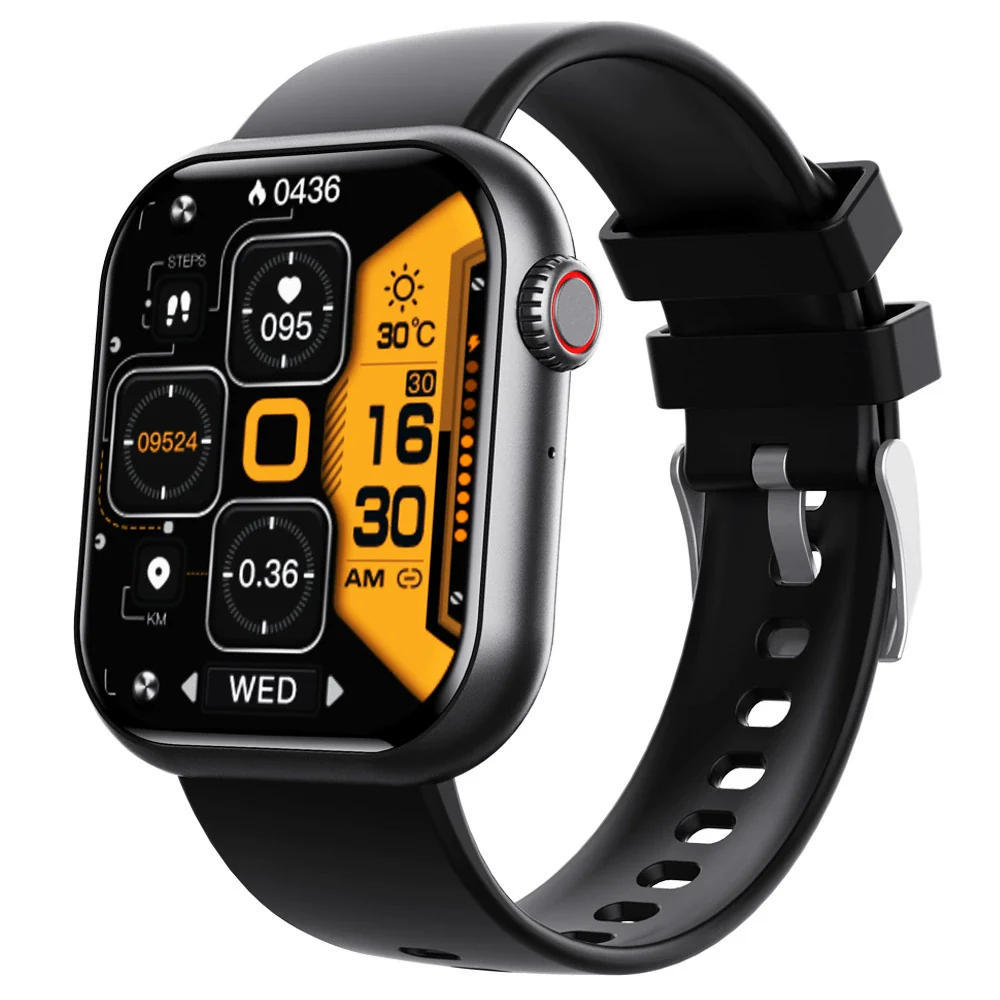 Blood Glucose And Oxygen Monitoring Bracelet With Bluetooth Call Siri Voice Assistant Silicone Wristband Rectangular Dial Sports Strap Style - Image 5