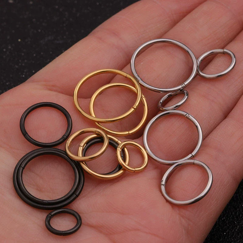 Body Accessories Metal Geometric Open And Closed Rings Electroplated For Puncture Unisex - Image 2