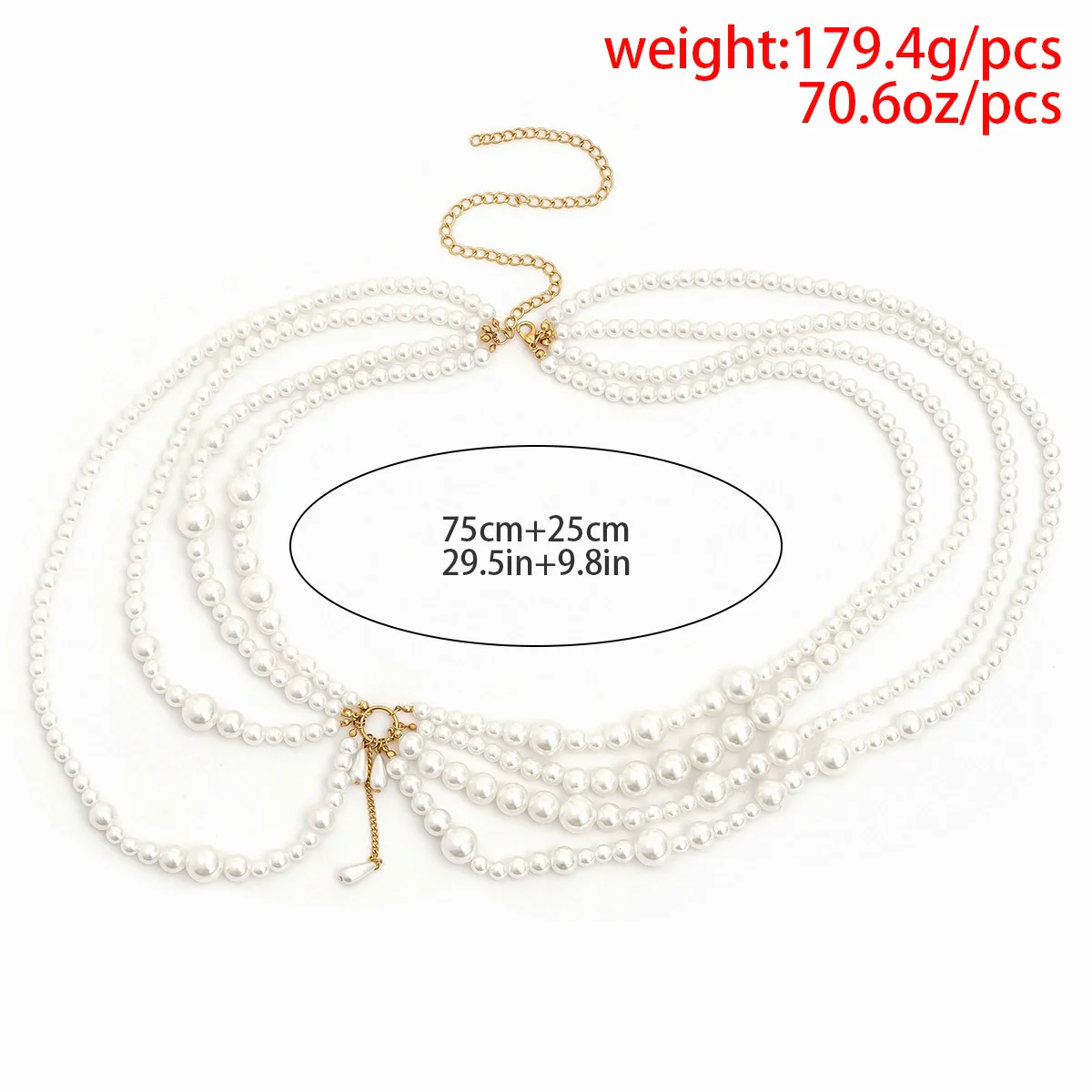 Body Chain Plastic Imitation Pearl Sweet Style For Women - Image 5